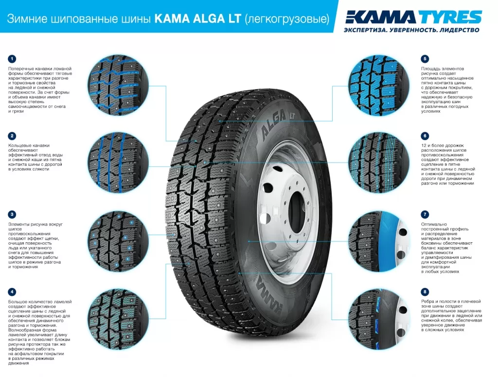 Шипованные KAMA ALGA легкогрузовые Шипованные KAMA ALGA легкогрузовые