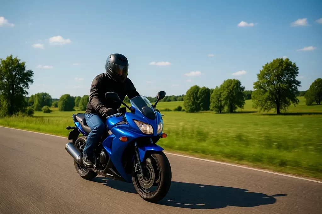 Мотоцикл на ходу